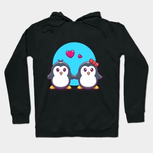 Couple of penguin cartoon Hoodie